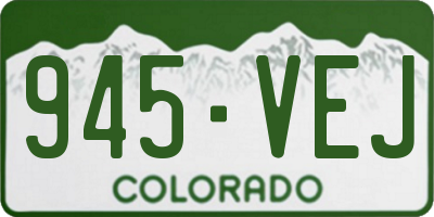 CO license plate 945VEJ