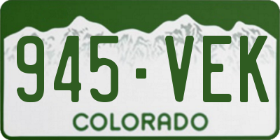CO license plate 945VEK