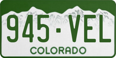 CO license plate 945VEL
