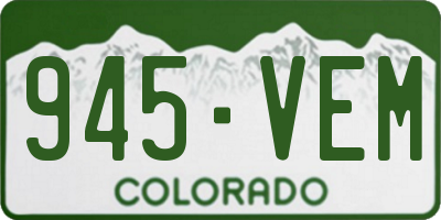 CO license plate 945VEM