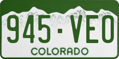 CO license plate 945VEO