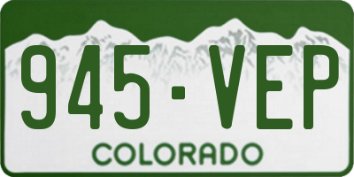 CO license plate 945VEP