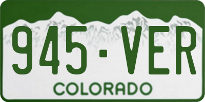 CO license plate 945VER
