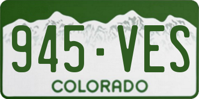 CO license plate 945VES