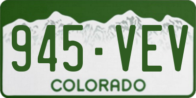 CO license plate 945VEV