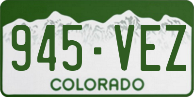 CO license plate 945VEZ