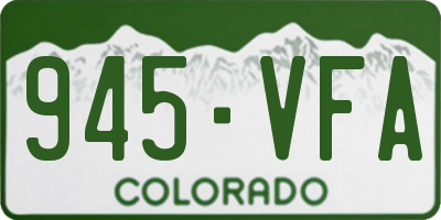 CO license plate 945VFA