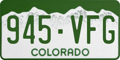 CO license plate 945VFG