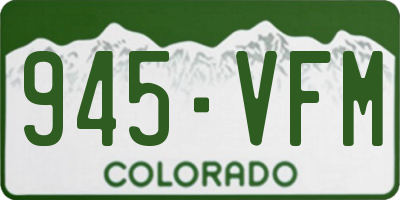 CO license plate 945VFM