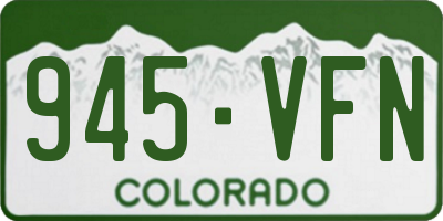 CO license plate 945VFN