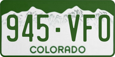 CO license plate 945VFO