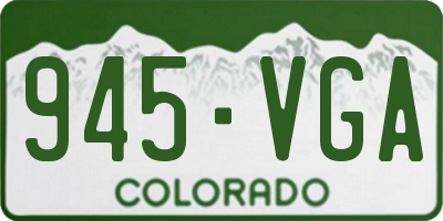 CO license plate 945VGA