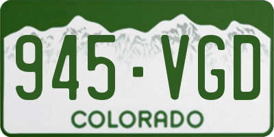 CO license plate 945VGD