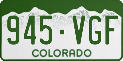 CO license plate 945VGF