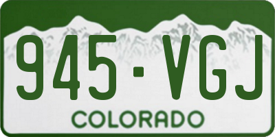 CO license plate 945VGJ