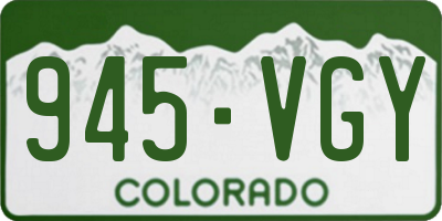 CO license plate 945VGY