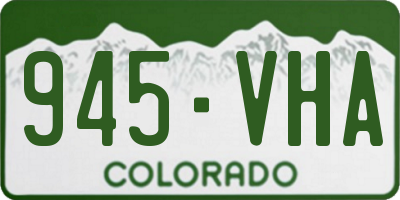 CO license plate 945VHA
