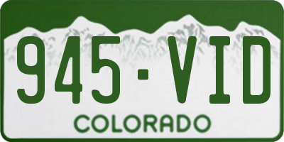 CO license plate 945VID