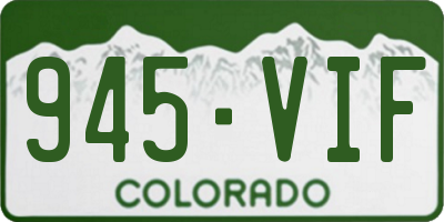 CO license plate 945VIF