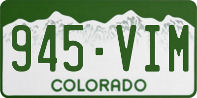 CO license plate 945VIM