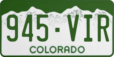 CO license plate 945VIR