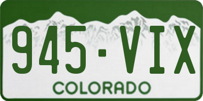 CO license plate 945VIX