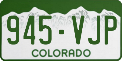 CO license plate 945VJP