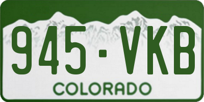 CO license plate 945VKB