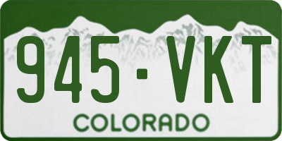 CO license plate 945VKT