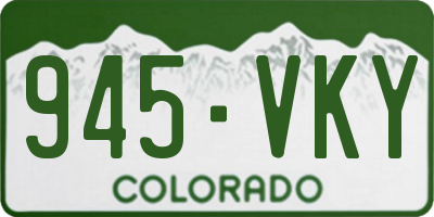 CO license plate 945VKY