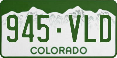 CO license plate 945VLD