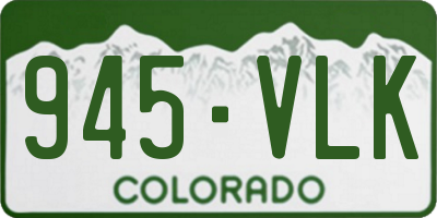 CO license plate 945VLK
