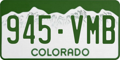 CO license plate 945VMB