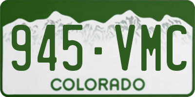 CO license plate 945VMC