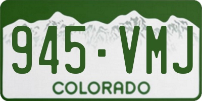 CO license plate 945VMJ