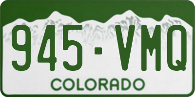 CO license plate 945VMQ