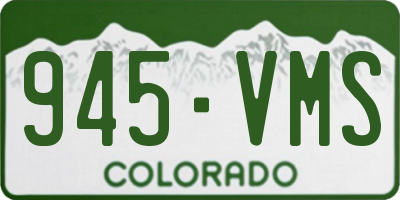 CO license plate 945VMS
