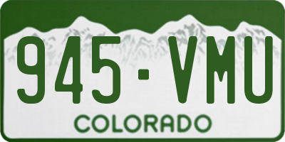 CO license plate 945VMU
