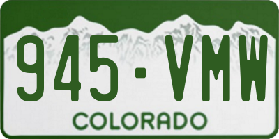 CO license plate 945VMW