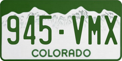 CO license plate 945VMX