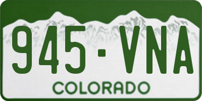 CO license plate 945VNA