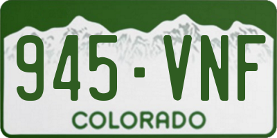 CO license plate 945VNF