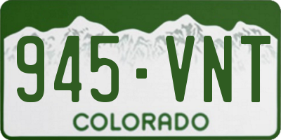 CO license plate 945VNT