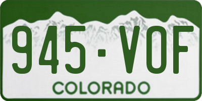 CO license plate 945VOF