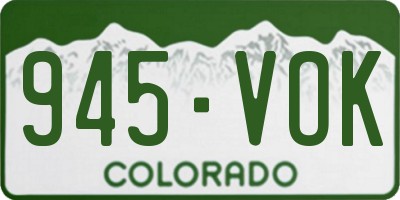 CO license plate 945VOK