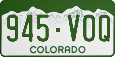 CO license plate 945VOQ