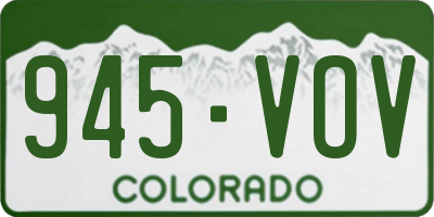 CO license plate 945VOV