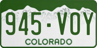 CO license plate 945VOY