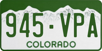 CO license plate 945VPA