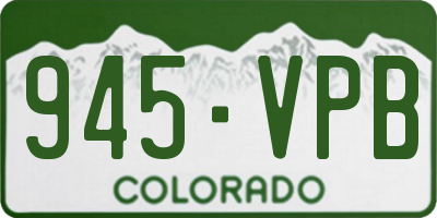 CO license plate 945VPB